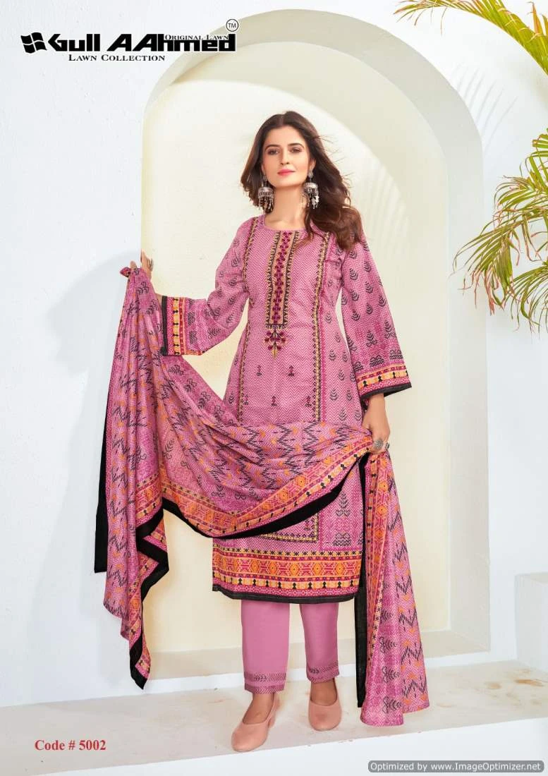 Gull A Ahmed Bin Saeed Vol 5 Lawn Cotton Wholesale Pakistani Salwar Suit Catalog — Wholesale Salwar Suits, MPA wholesale from Surat - Gallery Image 4